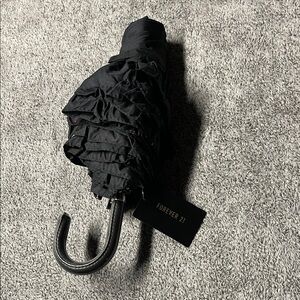 Forever 21 Black Foldable Ruffled Umbrella